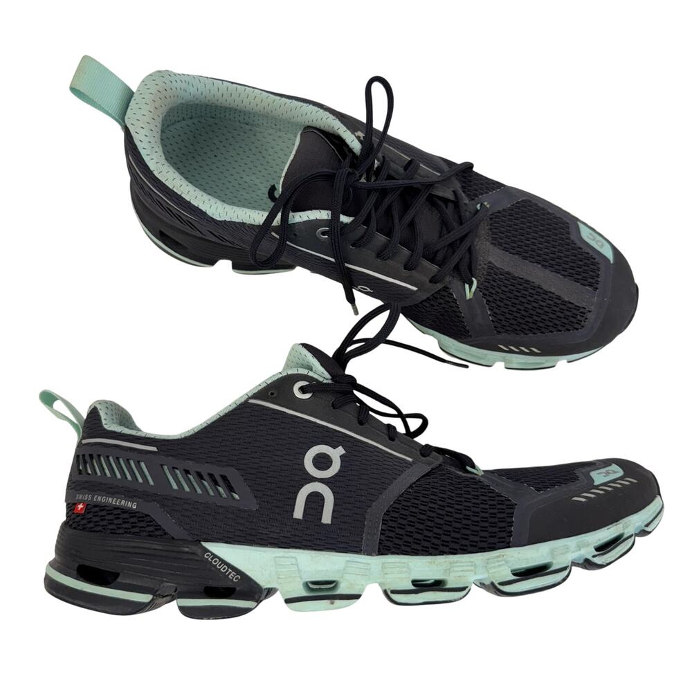 ON Cloudtec Lace-Up Running Sneakers Dark Gray/Mint Swiss Engineering Women's 10